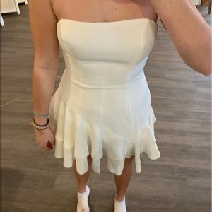 white ruffle romper looks like dress